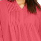 Charter Club Women's Double Ruffle Top Coral Size Petite Small
