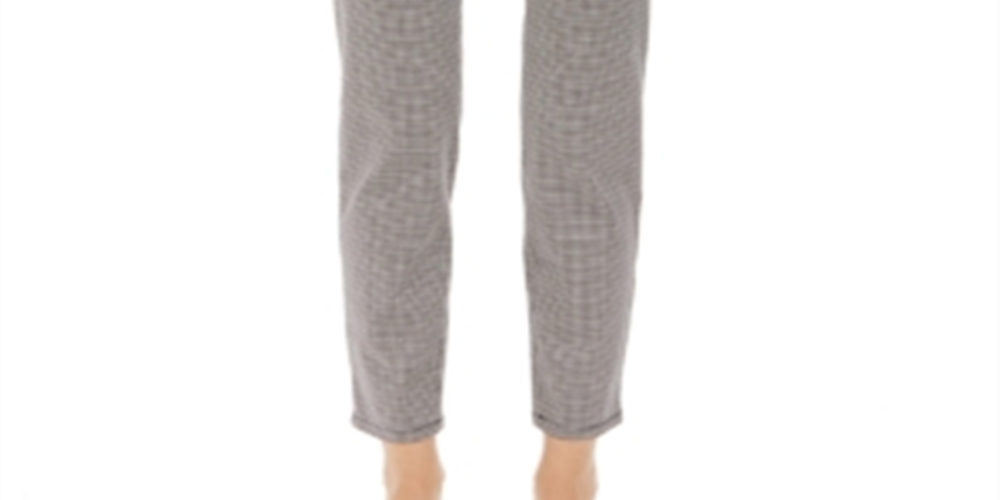 Charter Club Women's Houndstooth Skinny Tummy Control Jeans Black Size 16