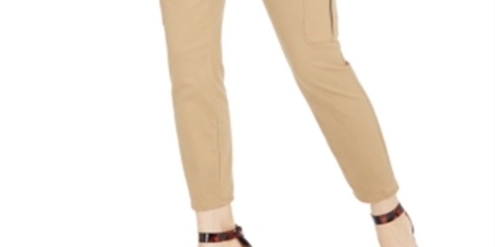 INC International Concepts Women's Skinny Utility Pants Beige Size 16 Petite