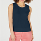 Charter Club Women's Sleeveless Crew Neck Sweater Blue Size Small