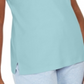 Karen Scott Women's Eyelet Shoulder V Neck Top Blue Size Large