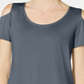 JM Collection Women's Cold Shoulder Swing T-Shirt Blue Size Small