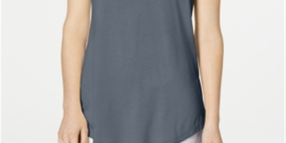 JM Collection Women's Cold Shoulder Swing T-Shirt Blue Size Small