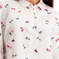Charter Club Women's Linen Nautical Print Blouse White Size Large