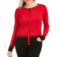 Karen Scott Women's Colorblocked Cardigan Red Size X-Small