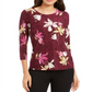 JM Collection Women's Printed Jacquard Top Black Size Petite S/M