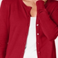 Charter Club Women's Crewneck Cardigan Red Size Petite
