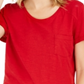 Style & Co Women's Cotton Crew Neck T-Shirt Red Size Medium