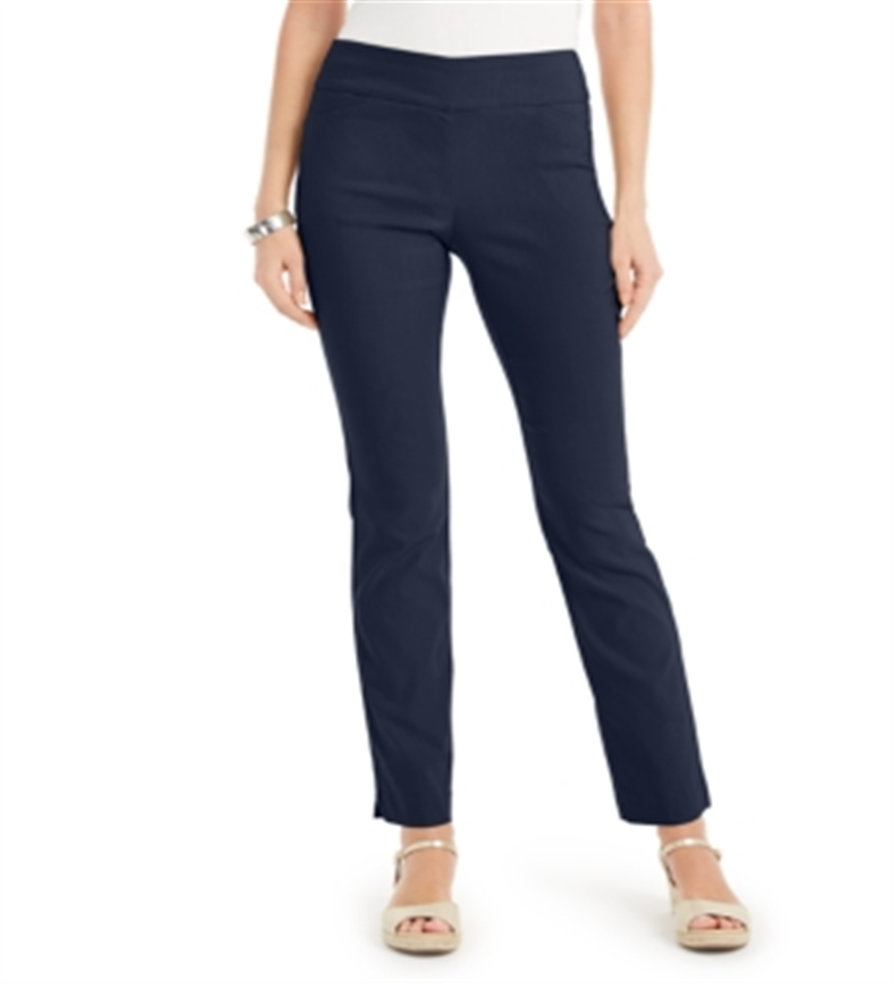 Charter Club Women's Cambridge Straight Leg Pants Blue Size 8
