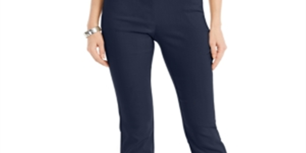 Charter Club Women's Cambridge Straight Leg Pants Blue Size 8
