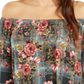 Style & Co Women's Printed Off the Shoulder Top Green Size XX-Large