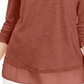 Style & Co Women's Chiffon Hem Top Brown Size X-Small