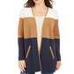 Charter Club Women's Milano Colorblocked Cotton Completer Sweater Blue Size Petite Small