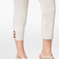 JM Collection Women's Pull on Lattice Inset Capri Pants Pink Size Small