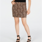INC International Concepts Women's Skirt Straight Leopard Print Denim Mini Natural Size 16