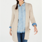 Style & Co Women's Waffle Thermal Long Cardigan Brown Size Petite