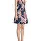 Vince Camuto Women's Textured Jacquard Fit & Flare Dress Blue Size 14