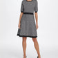 DKNY Women's Windowpane Sweater Dress Gray Size X-Large