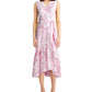 Charter Club Women's Printed Eyelet Ruffled Faux Wrap Dress Pink Size 14