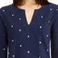 Charter Club Women's Cotton Embroidered Top Blue Size XX-Large
