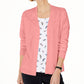 Karen Scott Women's Open-Front Cardigan Pink Size Large