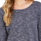 Style & Co Women's Pointelle Trim Marled Tunic Sweater Blue Size Small