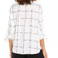 Alfani Women's Printed Tie Cuff Top White Size Petite Small