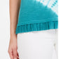 Style & Co Women's Tie Dyed Ruffle Hem Top Blue Size Small