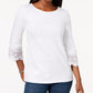 Charter Club Women's Cotton Lace Trim Top White Size XX-Large