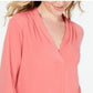 Charter Club Women's 3/4 Sleeve Top Pink Size Medium