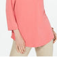 Charter Club Women's 3/4 Sleeve Top Pink Size Medium