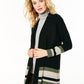Charter Club Women's Striped Cashmere Cardigan Regular Black Size Petite Small