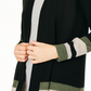 Charter Club Women's Striped Cashmere Cardigan Regular Black Size Petite Small