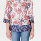 Charter Club Women's Petite Double-Floral Printed Tunic White Size PL