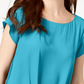 INC International Concepts Women's Draped Hem Top Blue Size Petite Small
