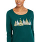 Karen Scott Women's Embellished Cotton Top Green Size PL