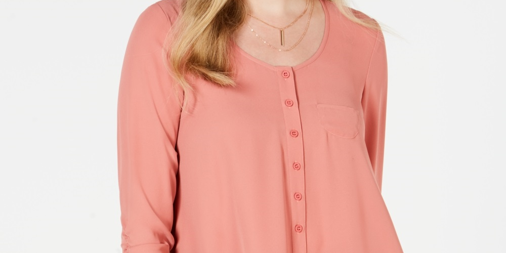 Style & Co Women's High Low Swing Top Orange Size X-Small