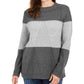 Karen Scott Women's Grace Colorblocked Sweater Gray Size Large