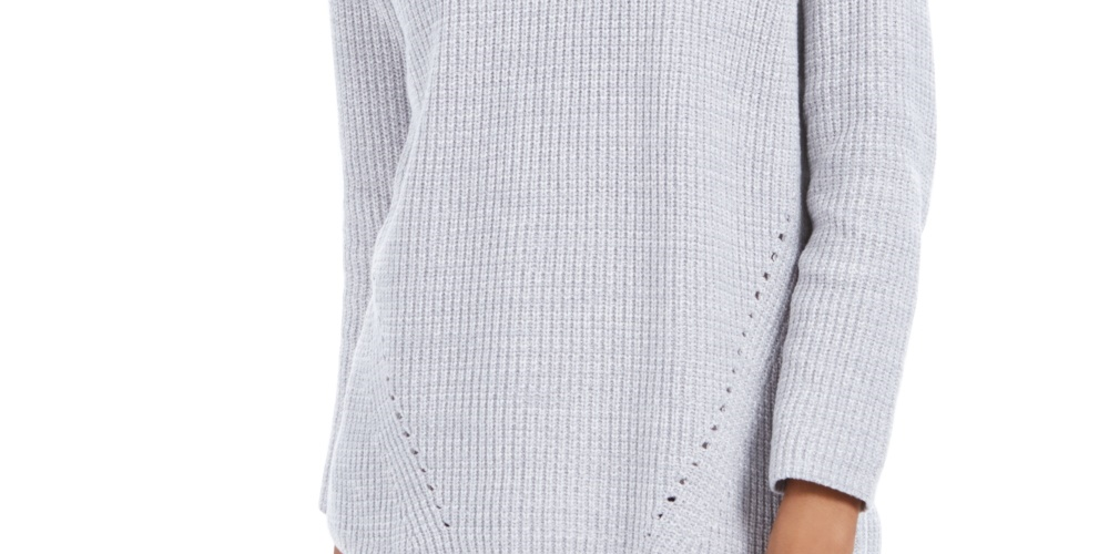 स्टाइल एंड कंपनी महिलाओं का पॉइंटेल-निट स्वेटर ग्रे रंग एक्सएक्स-लार्ज आकार