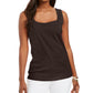 Karen Scott Women's Square-Neck Cotton Tank Top Black Size Small