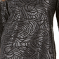 JM Collection Women's Petite Printed Metallic Jacquard Top Black PS