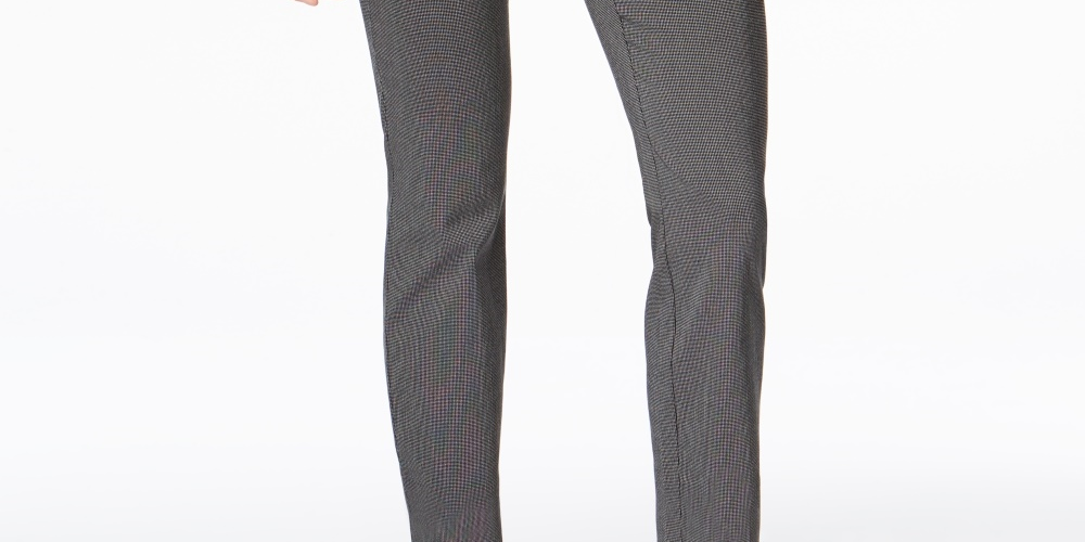 Charter Club Women's Chelsea Patterned Skinny-Leg Ankle Pants Black Size 18
