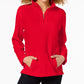 Karen Scott Women's Petite Zip-Neck Top Bright Red Size Petite