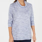 Karen Scott Women's Sport Space Dyed Cowlneck Top Intrepid Blue Size X-Small