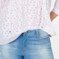 Tommy Hilfiger Women's Blouse Pintuck Polka Dot White Size M