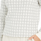 Charter Club Women's Petite Houndstooth Button-Shoulder Sweater Gray Size Petite