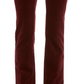 Charter Club Women's Velveteen Tummy Control Ankle Straight Jeans Red Size 4