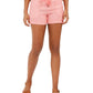Style & Co Women's Solid Linen Shorts Pink Size X-Large