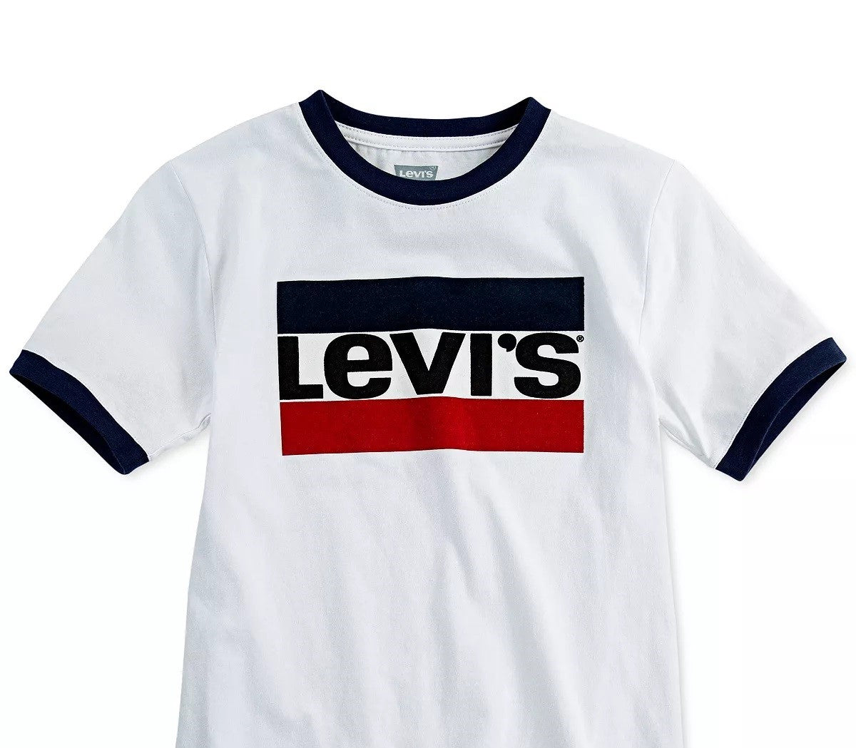 Levi's Big Boy's Sportswear Logo Ringer T-Shirt White Size Medium