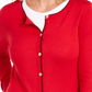 Karen Scott Women's Alexa Stripe Cardigan Red Size Petite Medium